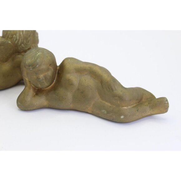 Vintage Gold Cherub Pair, Ceramic Christmas Angels, Mid Century Holiday Decor - Picture 9 of 12